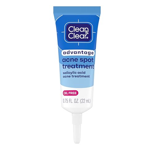 Clean and Clear Advantage Acne Spot Treatment Gel Cream with 2% Salicylic Acid & Witch Hazel, Acne Pimple Medication for Blemish & Blackhead Removal, Fragrance Free, 0.75 fl. oz
