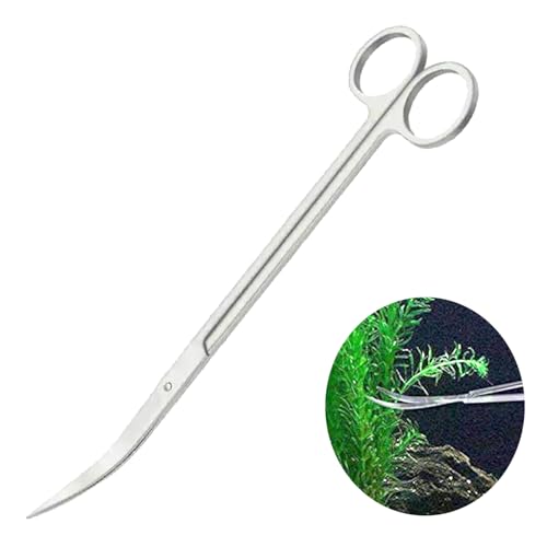 Image of Venus Aqua Aquarium Maintenance Tools Kit - Stainless Steel 8 Inch Bend Scissors for Live Plants & Grass, Aquarium Pruning Tools, Fish Tank Care, Plant Trimming, and Aquascaping