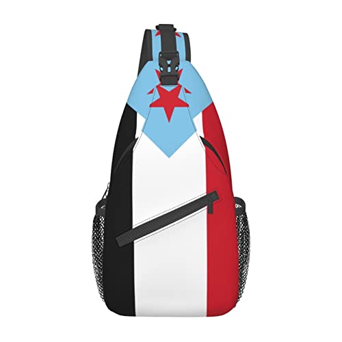 Mochila unisex bandolera estilo Flag of South Yemen negro miniatura 2