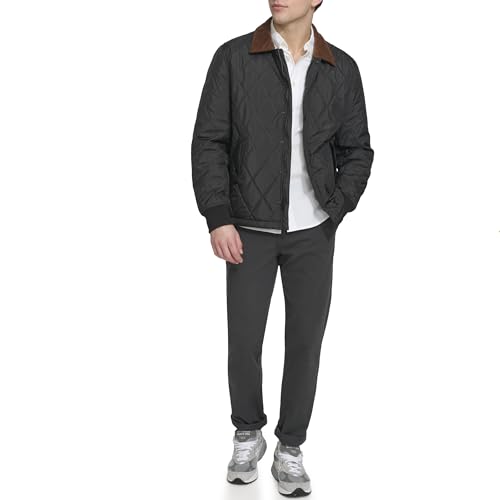 Image of DOCKERS Men's Diamond Quilted Jacket With Corduroy Collar