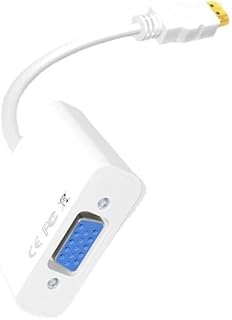 Display Port to VGA, Gold-Plated DisplayPort to VGA Converter Adapter (Male to Female) for Computer, Desktop, Laptop, PC, Monitor, Projector, HDTV, HP, Lenovo, Dell, ASUS and More White