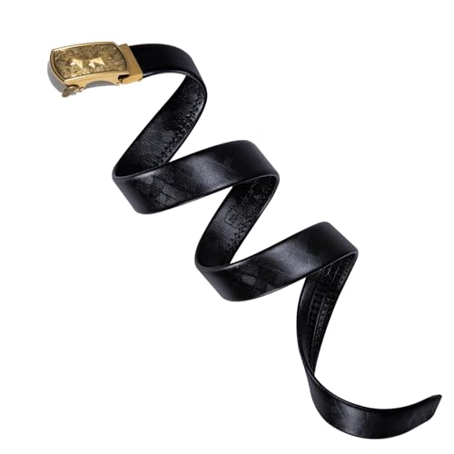 Image of Dubulle Designer Men's Belts, Ratchet Leather Sliding Buckle Dress Belt