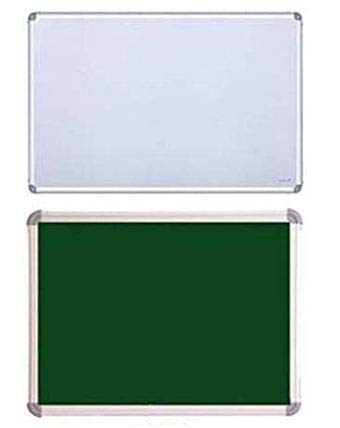 Writing Board Double Sided White Board/Chalk Board - Non Magnetic (Size 12x18inch) One Side Marker - Other Side Chalk Board by fine Creations