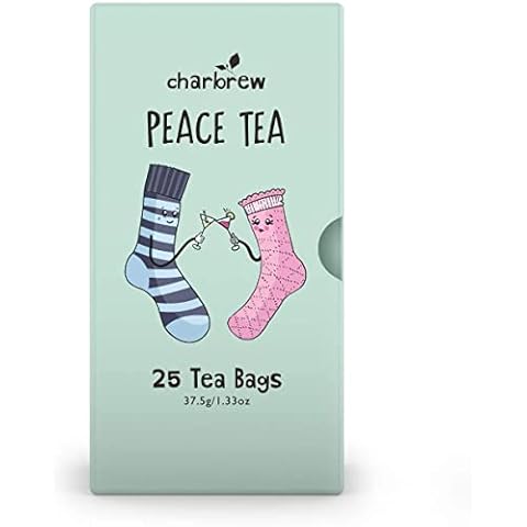 Charbrew Decaffeinated Tea - 4 Boxes of 25 Decaf Teabags Each (150g/5.3oz) 100 Day Supply Decaf Peace Tea - Naturally Decaff Caffeine Free Healthy Tea for Appeasing Harmony Cover