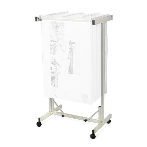 Adir Mobile Blueprint Storage Rack - Adjustable Mobile Blueprint Holder, Vertical Architect Drawing Rack with Wheels, Poster Display, Construction Plans Holder (Without Blueprint Clamps)