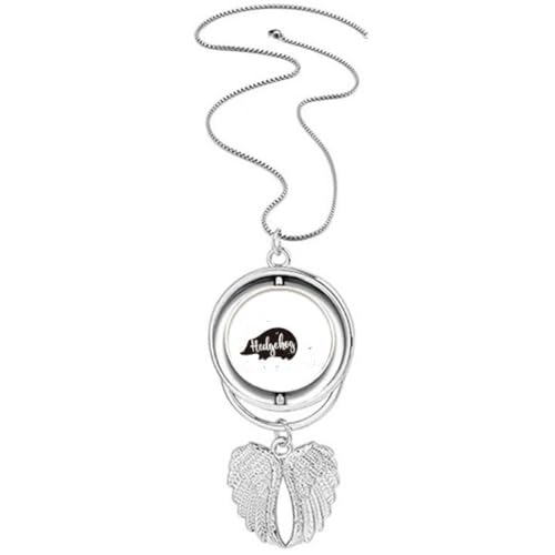 Collier hérisson ailes d'ange noir et blanc, le cadeau d'anniversaire original