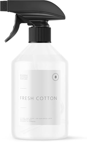 BOHORIA® Ambientador de 250 ml con aroma a lavandería, estimulante y fresco para una experiencia de fragancia única (250 ml, algodón fresco)