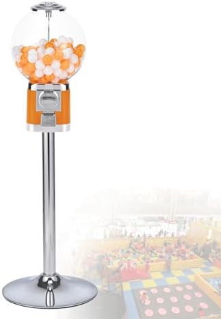 Commercial Gumball Machine with Stand - Coin Operated Toy Capsule Dispenser, Includes 200 Ball Shells, Perfect for Business or Home Use, Red Color, Fun for Kids