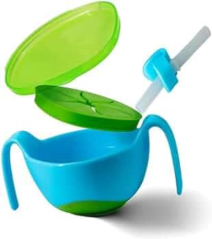 ULTRINA 3 in 1 Vietnam Silicone Baby Bowl Set with Lid and Straw Suction Soup Snack Cup & Snack Insert Baby Trainer