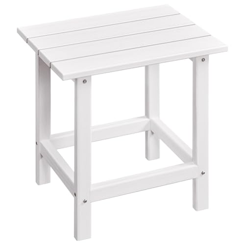 Yaheetech - Yaheetech Table de Jardin en PEHD, Table Exterieur Carré, Table Basse Jardin 45 cm L x 35,5 cm L x 45 cm H pour Salon de Jardin Balcon Terrasse, Blanc