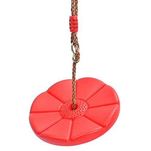 Preisvergleich Produktbild Unda118 Kletterseil Plattform Plattform Schaukel Sitz / Schloss Karabinerhaken Kinder Hinterhof Outdoor Indoor Kletterpfanne Kunststoffscheibe Kinderschaukel (rot)