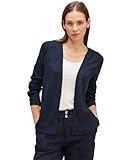 strickjacke damen blau lang Leichte Raffung an der Schulter