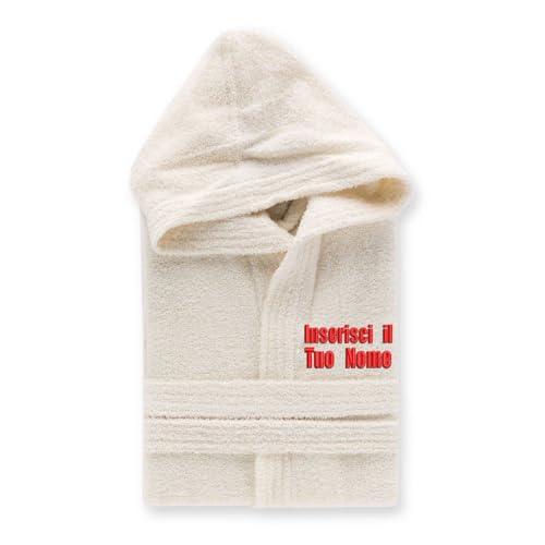 Gruppo - accappatoio personalizzato ricamato 100% - in morbida spugna 100% . uomo donna con cappuccio cotone