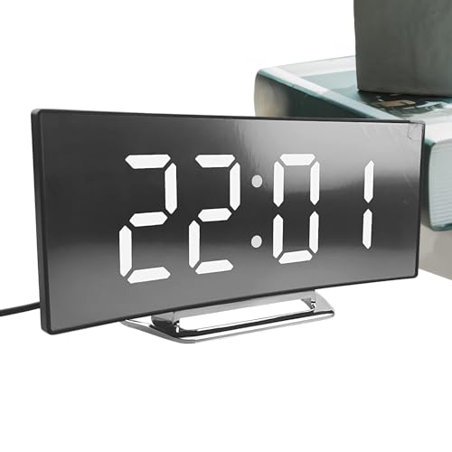 デジタル目覚まし時計 ? モダンなLEDディスプレイ時計。明るさ調節、スヌーズ機能、大きく見やすい数字表示付き。ティーン、学生、シニア、寮、キッチン、バスルームで使える、洗練された寝室用デスククロック。時間管理に最適。