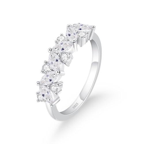 Moissanite Wedding Band for Women, Marquise and Round D Color VVS1 18k Gold Plated 925 Sterling Silver Moissanite Jewelry with GRA Certificate of Authenticity