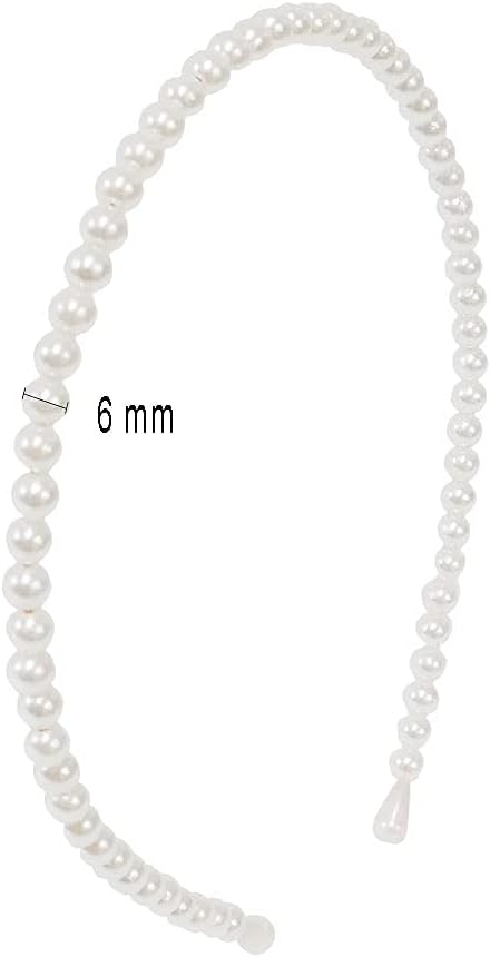 3Pcs Simple Design Imitation Pearl Headband Lady Full Pearl Bead Fashion Stylish Headband Wedding Party Bridal Hair Hoop for Women Girls Kids - Image 3