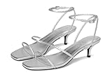 Marc Fisher LTD Women's Beylee Heeled Sandal, Silver Leather, 8.5
