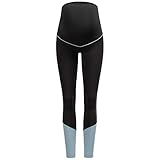Herzmutter Umstands-Sport-Leggings – Umstands-Yogahose für Schwangere – Active-Umstandsleggings Sport für die Schwangerschaft – Umstands-Sporthose - 8300 (Schwarz, S)