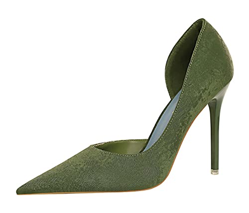 Hanfike Women Sexy Heels Shoes D-Orsay Party Evening Pumps DS6168-1