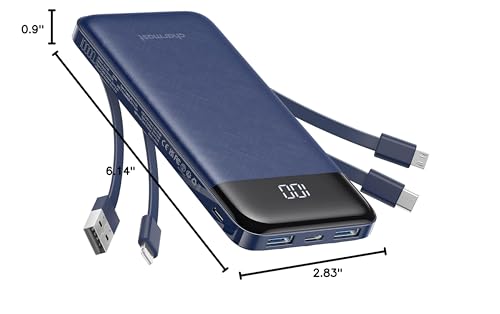 Charmast Portable Charger With Built In Cables, Portable Charger With Cords Wires Slim 10000Mah Travel Essentials Battery Pack 6 Outputs 3A High Speed Power Bank For Iphone Samsung Pixel Lg Moto Ipad thumb #9
