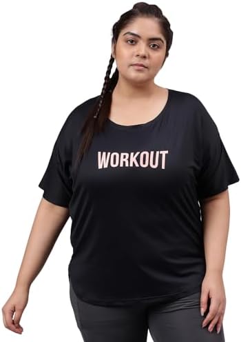 MKH Women Breathable Active Gym Wear Tshirt | Dri Fit Poly Spandex Gym Top | Lightweight, Sportswear for Workout, Running & Yoga| Round Neck Stretchable Casual Workout Top