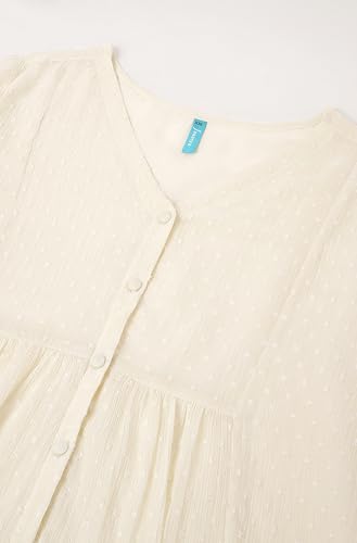 Image of Janasya Women's Plus Size Dobby Chiffon Self Design A-line Tunic