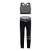 iEFiEL Tuta Sportiva da Ginnastica Artistica Bambina Completo Sportivo Fitness Yoga Atletica Corsa Abito da Allenamento Danza Balletto Canotta Leggings Sportivi Ragazza Black&Grey 11-12 anni
