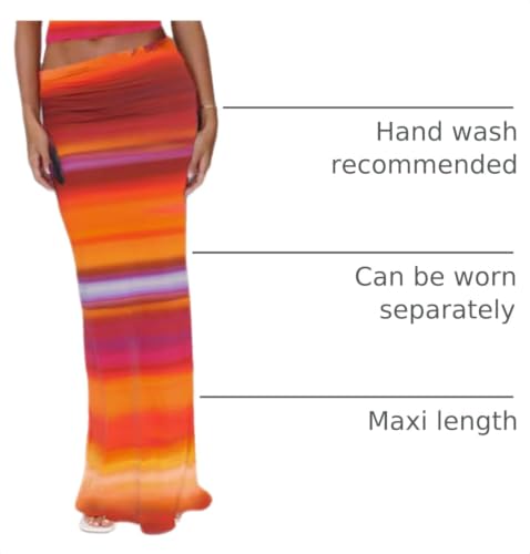 Image of ksotutm Maxi Skirt Set Floral Print Halter Top Maxi Skirt Sexy Going Out Outfits for Women