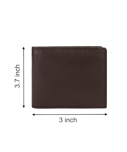 Leatherboss Leather Boys Slim Compact Flap Id Coin Pocket Bifold Wallet with debit credit card holder, Dark Brown2