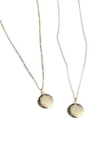 Gold Filled Round Locket Necklace (Cable chain, 18 inches)