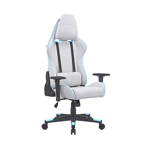 Newskill Silla Gaming Tela Transpirable, Kitsune Zephyr, Inclinación y Altura Regulable, Reposabrazos 2D Ajustables, Base en Nylon, Reclinable 180º, Ergonómica, Pistón Clase 4, Color Gris/Azul