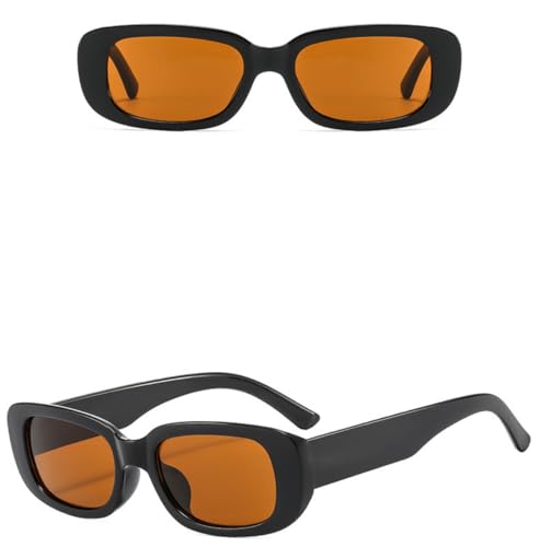 Image of IKANOO Retro Rectangle Sunglasses for Women Men Small Square Frame Trendy Y2K 90's Black Sunglasses