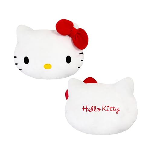 Coussin en Forme de Hello Kitty sous Licence Officielle | Coussin en Forme de Chat | Parfait pour la décoration d'une Chambre ou d'un Salon 35 x 30 cm