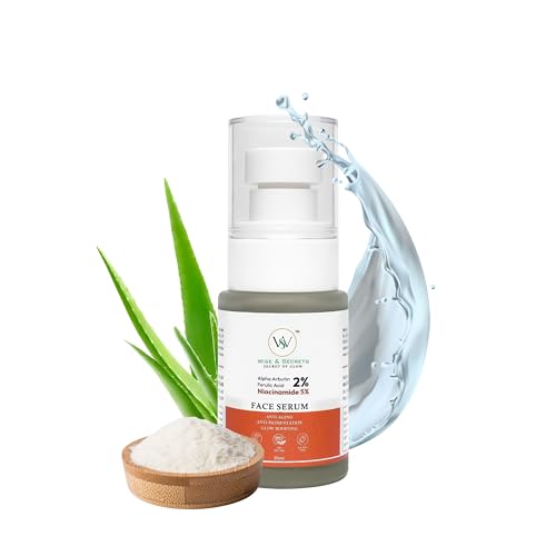 Image of WISE & SECRETS Alpha Arbutin2% Face Serum for Pigmentation | Dark Spots Removal | Anti-pigmentation Face Serum with Hyaluronic Acid to Remove Blemishes