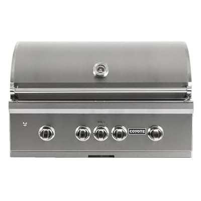 Coyote Stainless Steel Built-In Builder Grill with Infrared Sear Burner, Rotisserie & Wind Guard, 36-Inch (C1S36LP), Propane