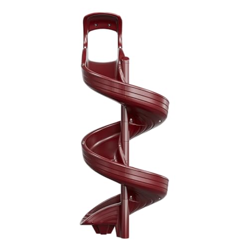 Beuta Playground Slide for Kids - Big Spiral Outdoor Slide Attachment for Treehouse or Deck - Plastic Playset Slide for Playground or Backyard with Open Twisty Design - Exit Right - 9 ft - Maroon