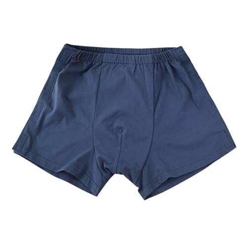 Generisch 2026 Bata fácil de poner y quitar Pantalones cortos para hombre Fractura Rehabilitación Postoperatoria Cuidado Pacientes postrados en cama Paralizados, azul, XXL