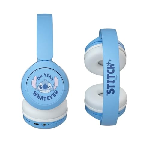 S&M Fashion Cute New Stitch HIFI Sound Stereo Foldable Kids On-Ear Headphones Wireless Bluetooth | Comfortable & Skin-Friendly for Birthdays & Christmas