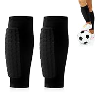 Riisoyu 1 Paar Schienbeinschoner für Fußball, Professionelle Schienbeinschoner für Männer & Frauen Crashproof Kompressionsmanschetten mit Wadenschutz für Fußball Basketball Radsport Klettern, Schwarz