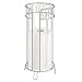 mDesign Decorative Free Standing Toilet Paper Holder Stand with Storage for 3 Rolls of Toilet Tissue - for Bathroom/Powder Room - Holds Mega Rolls - Durable Metal Wire Design - Satin