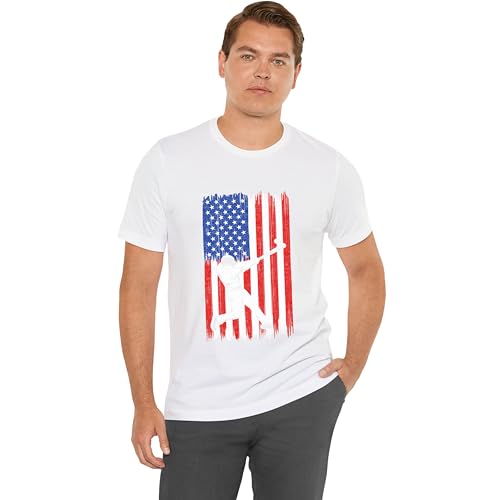 Baseball Team American Flag 4th of July T-Shirt for Men Boys Kids Funny Gift for Dad Son Husband Boyfriend2