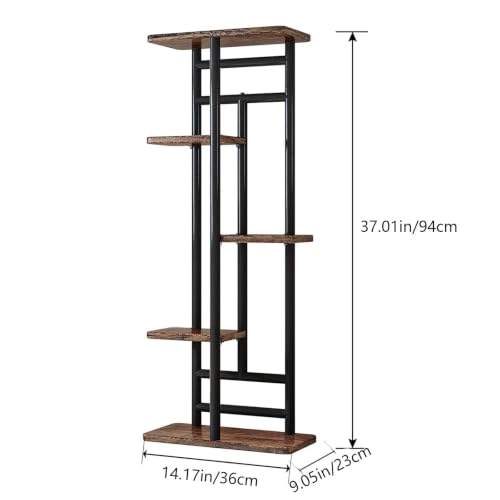 Image of LINZINAR Plant Stand Indoor 5 Tier Metal Corner Tall Flower Shelf