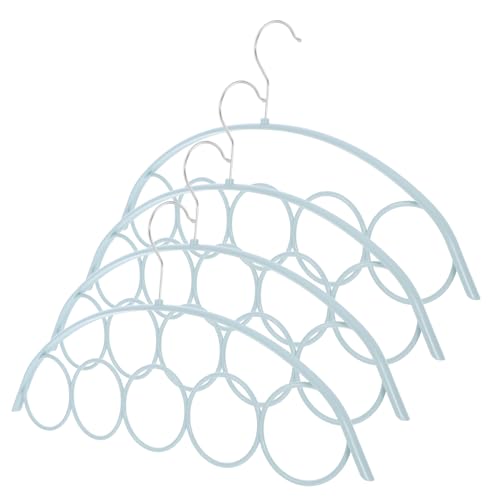 OFFSCH 4pcs Metal Scarf Hangers with Rings Slip Closet Organizer for Sweaters Belts and Handbags Storage for Home Wardrobe and Cloakroom Use
