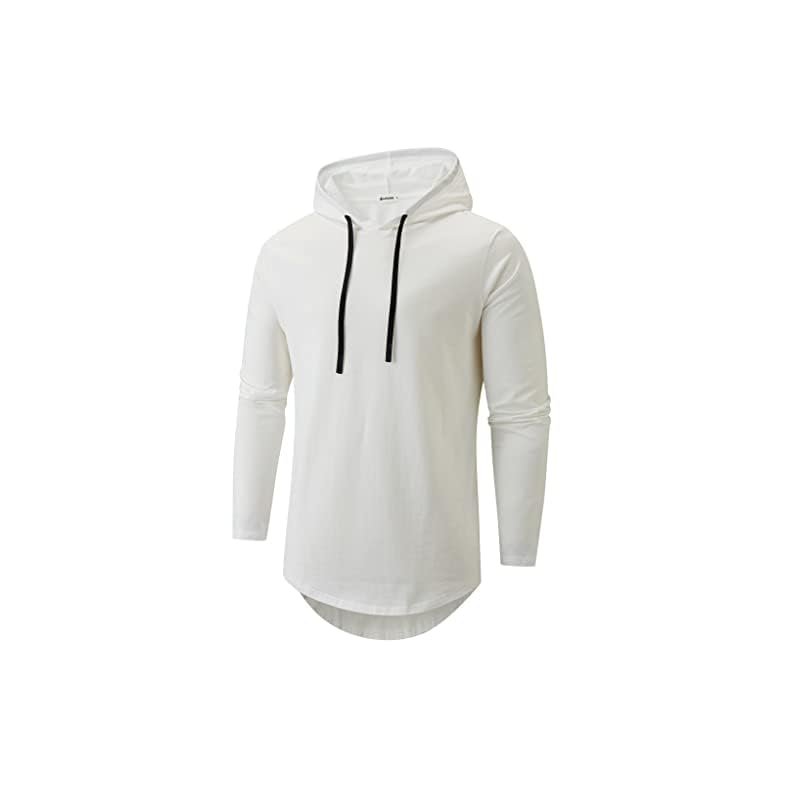 KLIEGOU Mens 100 Cotton Hipster Hip Hop Longline Hoodie T-Shirt Pre – Shrunk S-XXXL