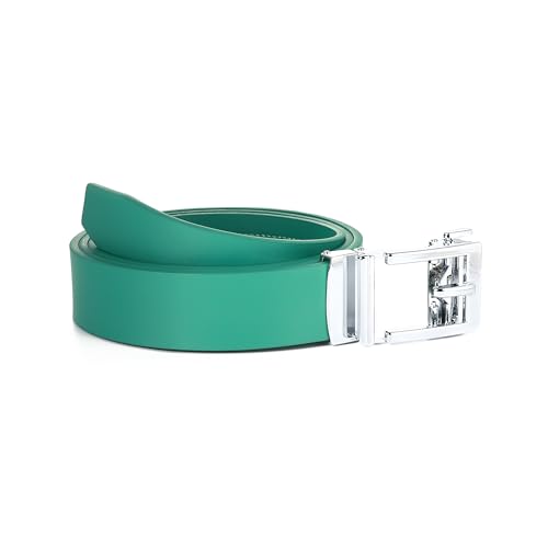 Image of Gelante Genuine Leather Ratchet Dress Belt With Automatic Sliding Buckle - Minimalistic Style-Trim to Fit