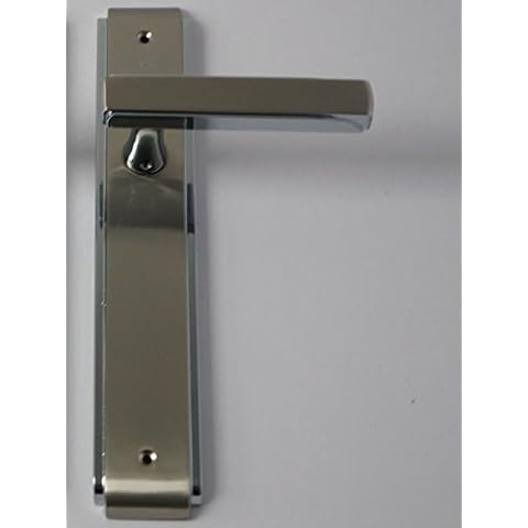 Modern Designs Internal Door Chrome Brushed Steel Handles on Long Backplate (H707-160) Cover
