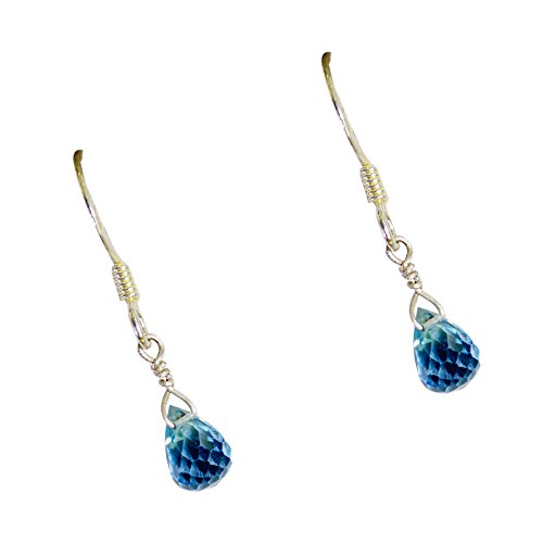 Topaze bleue boucle d'oreille en argent pour illuminer vos tenues d'été et de soirée