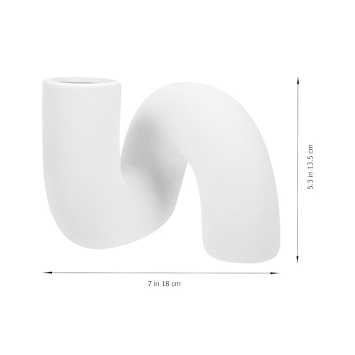 Vase en céramique résistant à l'usure avec design blanc torsadé pour fleurs - 3