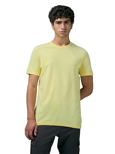 Image of TECHNOSPORT Men's Slim Fit Solid Crew Neck T-Shirt, Cotflex Quick Dry Wrinkle Resistant Polyester Sports Tee for Gym, Running, Training, Sports