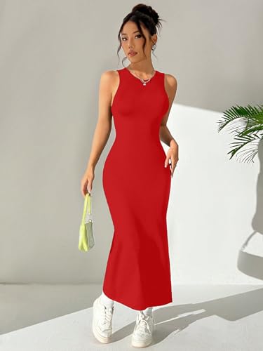 Image of Aahwan Women Bodycon Black Solid Simple Sleeveless Fish Tail Hem Backless Dress